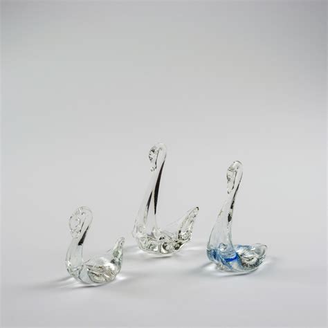 Glass Swans Set Of Three