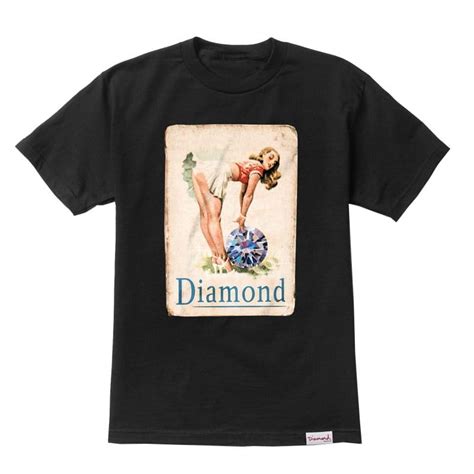 Diamond Pin Up Girl T Shirt In Black Natterjacks