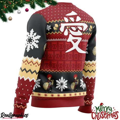 Christmas Gaara Naruto Ugly Christmas Sweater Reallgraphics