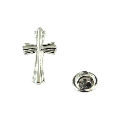 High Detailed Ornate Christian Cross Lapel Pin Badge From Ties Planet Uk