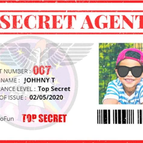 🕵️ Free Secret Agent Id Card Mockofun 😎