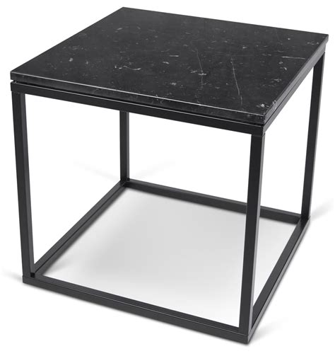 Prairie Black Marble Top Lacquered Steel End Table 9500623011 Tema Home
