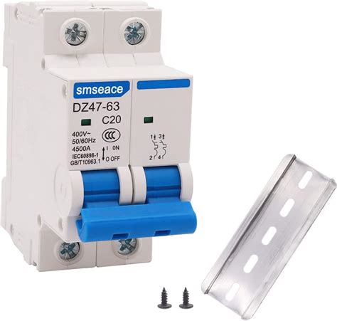 Smseace Miniature Circuit Breaker Low Voltage 20a 400v 2 Poles Din Rail