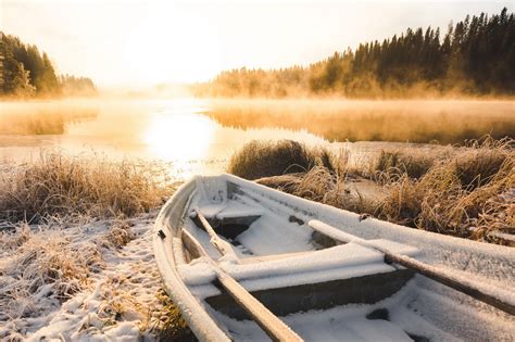 Wallpaper Boat Vehicle Sunlight Nature Snow Winter 2560x1707