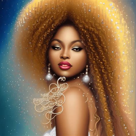 Beautiful Brown Skin Woman With An Afro · Creative Fabrica