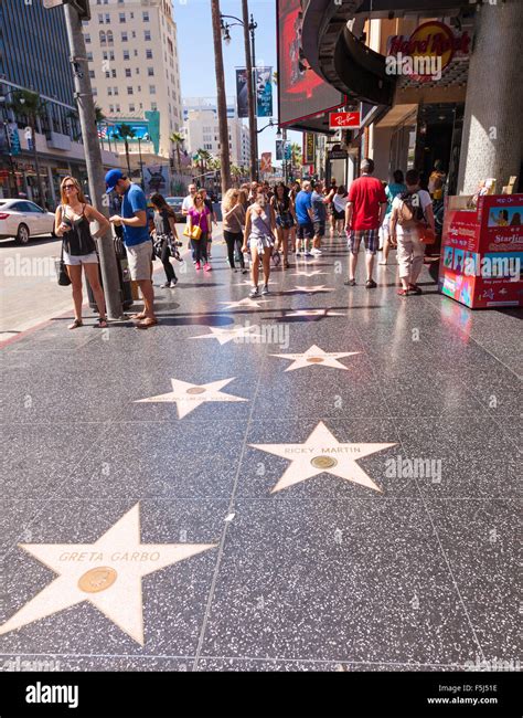 Walk Of Fame Und Hollywood Stars Auf Dem Hollywood Boulevard In Los