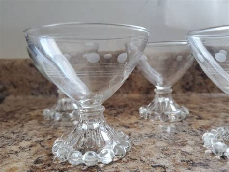Set Of 5 Candlewick Cocktail Glasses Vintage Drinkware Etsy