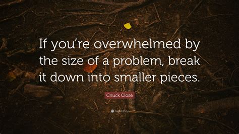 Chuck Close Quote “if Youre Overwhelmed By The Size Of A Problem