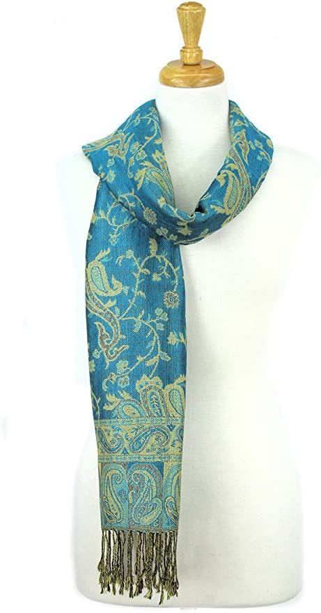 Paskmlna Reversible Paisley Pashmina Shawl Wrap Elegant Colors