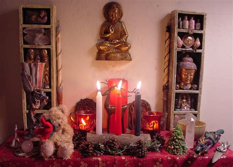 yule altar sacred space altar altar pagan altar