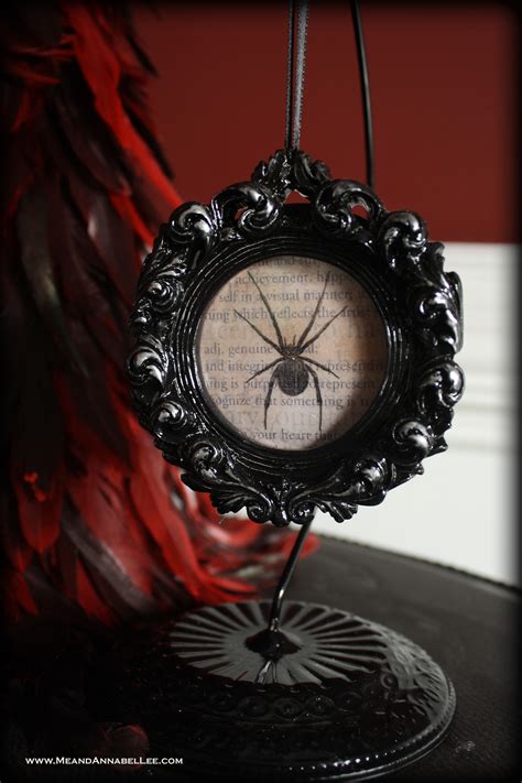 Black Gothic Christmas Ornaments Framed Insects Me And Annabel Lee