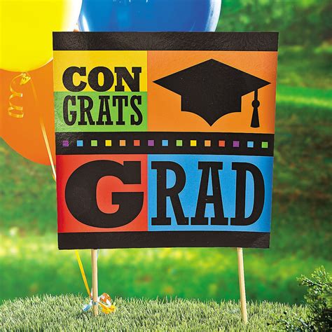 “congrats Grad” Yard Sign Oriental Trading Lawn Sign Congrats Grad