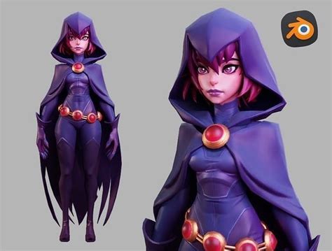 Teen Titans Stylized Raven Rigged 3d Model Rigged Cgtrader