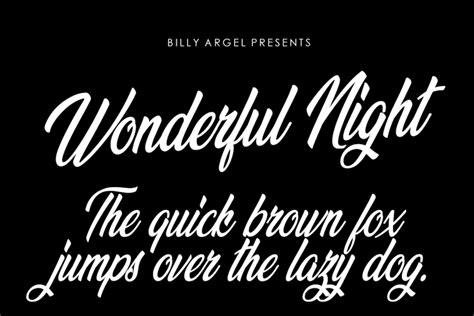 Wonderful Night Font Billy Argel Fonts Fontspace