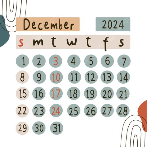 Aesthetic Calendar Month December 2024 December Calendar 2024 Png