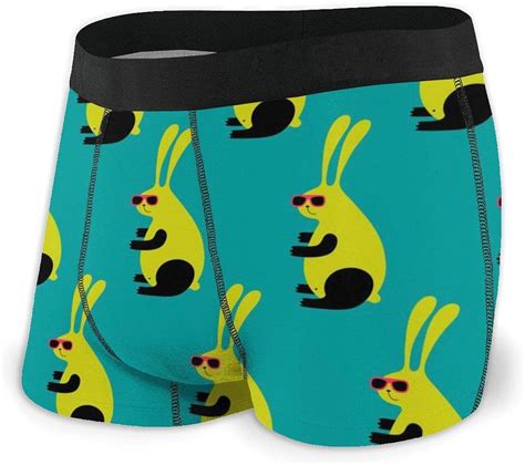 Merahans Cute Cartoon Hipster Bunny Mens Underwear Print Boxer Brief Clothing
