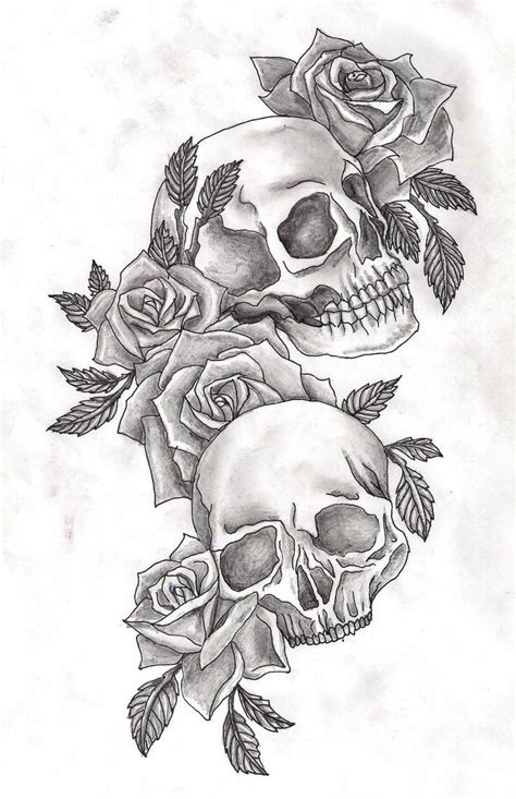 Skulls And Roses By Adler666 Skull Art Pinterest Rose