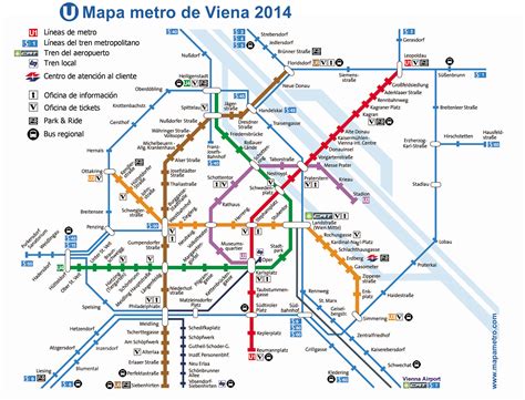 Mappa Metro Di Vienna Vienna U Bahn Austria Metro Mapa