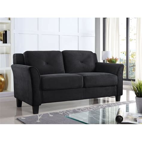 Lifestyle Solutions Taryn Curved Arm Fabric Loveseat ...