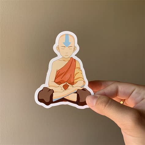 Aang Meditating Sticker Avatar The Last Airbender Sticker Etsy