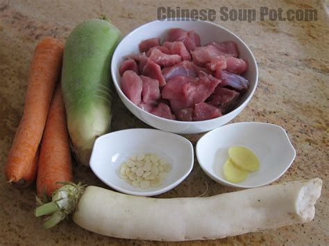 Radish Daikon And Carrot Pork Soup Chinese Soup Pot