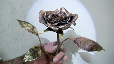 How To Make A Metal Rose Sculpture With Copper And Brass Youtube