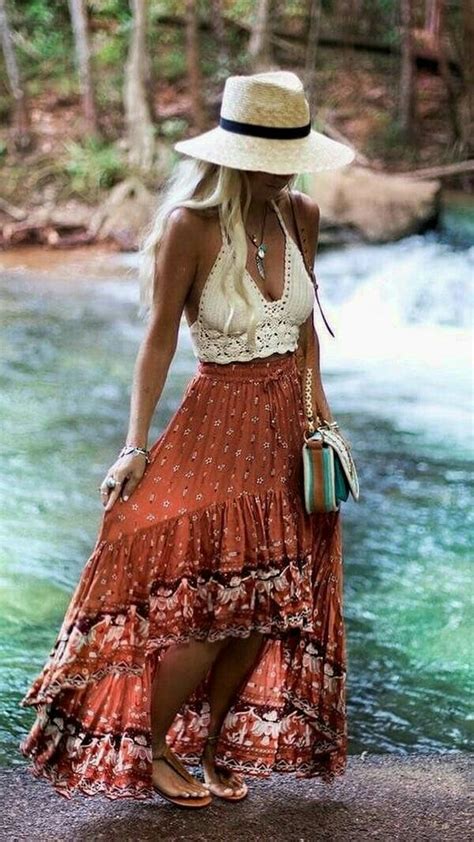 Bohemian Style Skirts Hippie Tops Look Hippie Chic Looks Hippie Boho