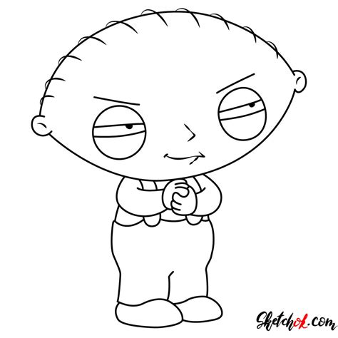 How To Draw Tricky Stewie Griffin Sketchok Easy Drawing Guides