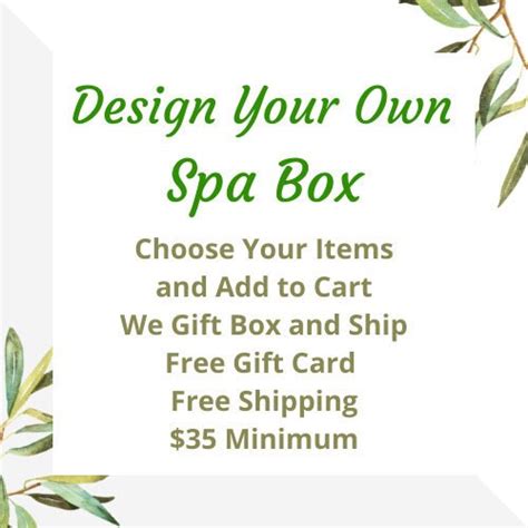 Design Your Own Spa Box Build A Box Spa Kit Custom Spa Box Etsy