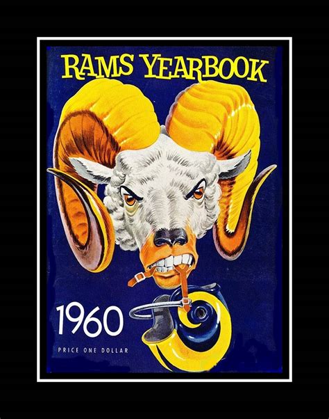 Vintage 1960 La Rams Memorabilia Wall Art T Nfl Yearbook Cover Art