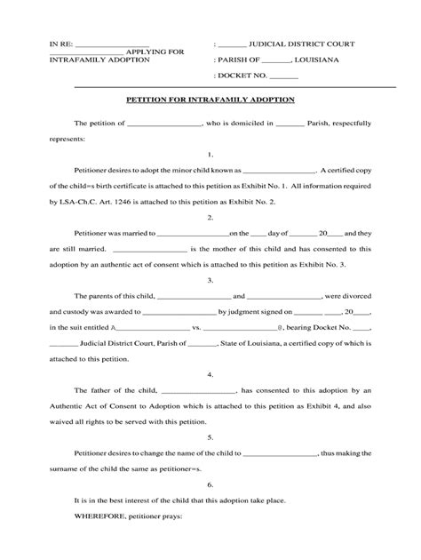 Louisiana Adoption Form Fill Online Printable Fillable Blank