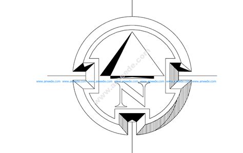 North Arrow Symbol Round Download Vector