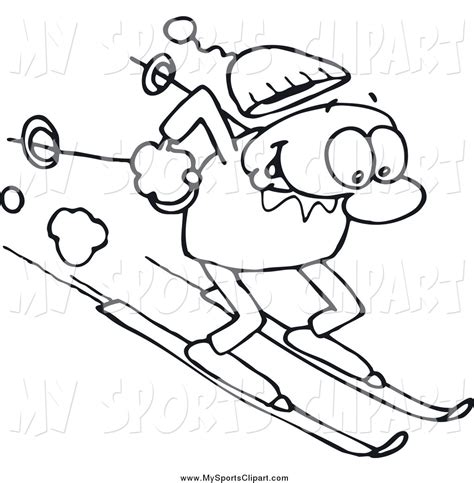 A Lot Of People Skiing In One Clipart Picture Black And White Clipground