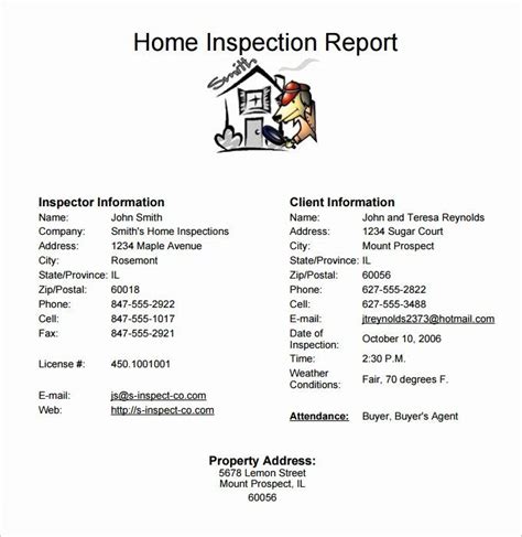 Property Inspection Reports Template Elegant 9 Sample Home Inspection