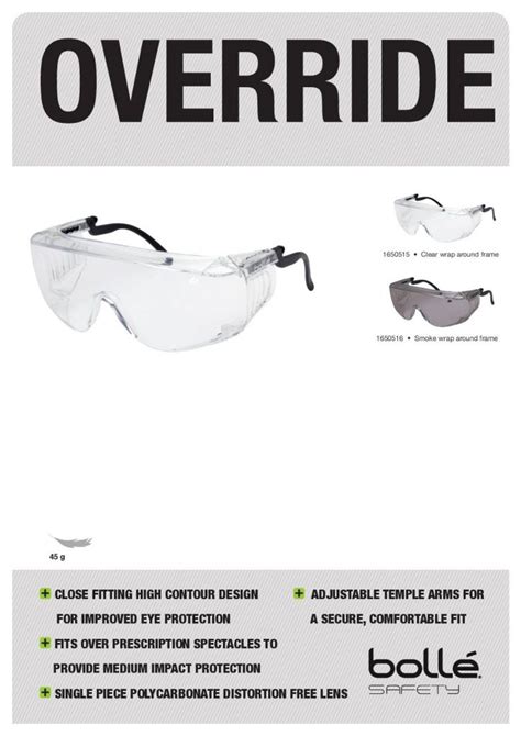 Bolle Override 1650515 Otg Cover Specs Boost Safety And Workwear