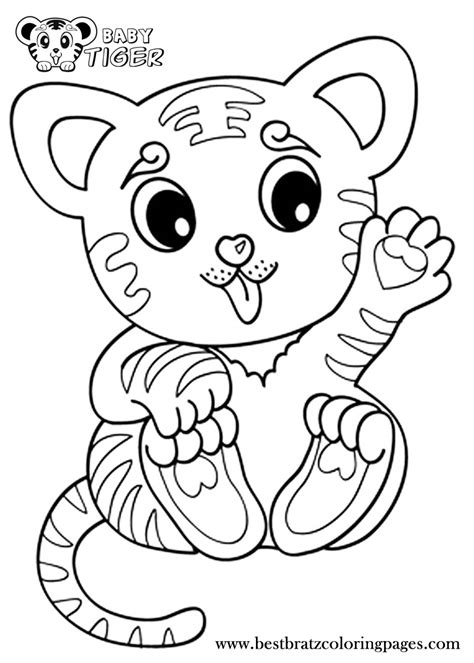 Baby White Tiger Coloring Pages At Free Printable