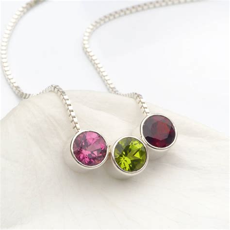 Birthstone Necklace In Sterling Silver By Lilia Nash Jewellery