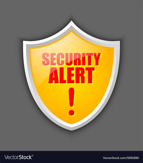Security Alert Shield Royalty Free Vector Image