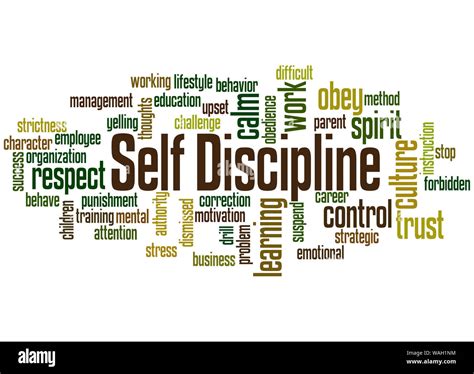 Self Discipline Word Cloud Concept On White Background Stock Photo Alamy