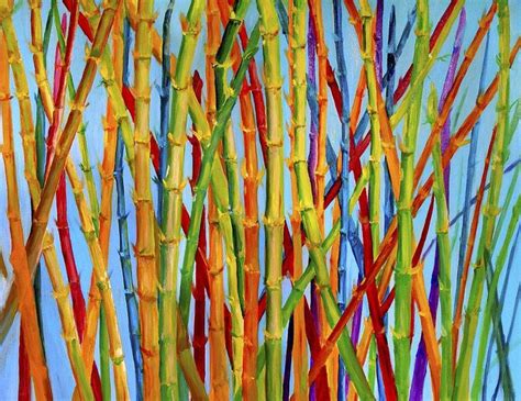 Rainbow Bamboo By Elizabeth Ferris Painting Bamboo Art Painted Bamboo