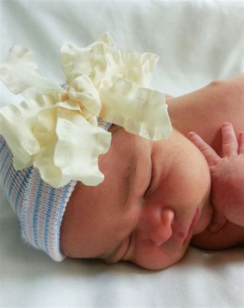 Newborn Hospital Hat Infant Baby Girl Ivory By Shirleytemplestutus 16