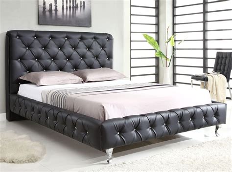At Home Usa Volare Black High Gloss Lacquer King Bed Contemporary Made