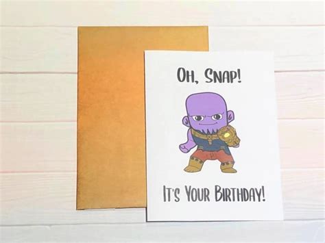 Printable Thanos Birthday Card Avengers Card Thanos Etsy España