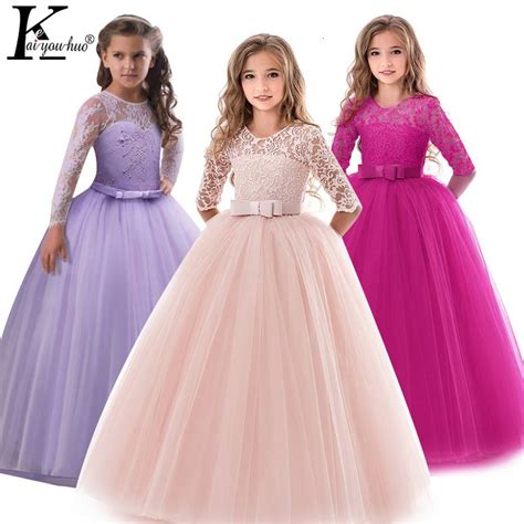 2020 Summer Girls Princess Dress Teenage Children Evening Wedding Dress