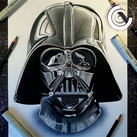 World Of Pencils On Instagram “darth Vader Copic Marker And Polychromo Pencil Drawing By Artist