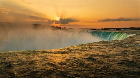 Niagara Falls Sunrise From The Canadian Side 5000×2813 Wallpaperable
