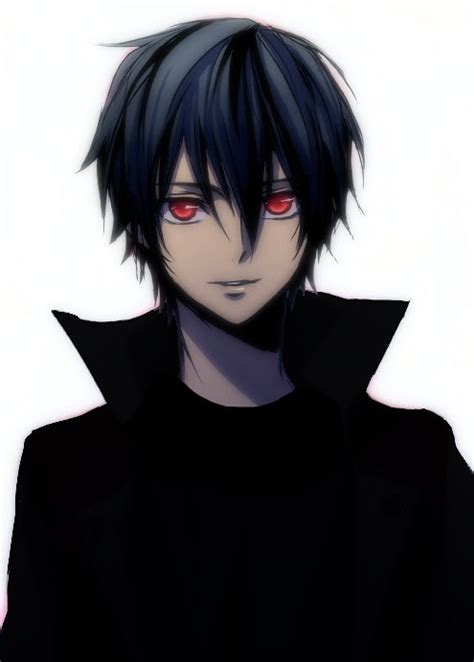 Anime Drawings Cute Anime Boy With Black Hair And Red Eyes And As Far