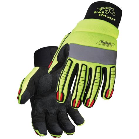 Mechanics Gloves Toolhandz Hi Vis Anti Impact Mechanics Glove