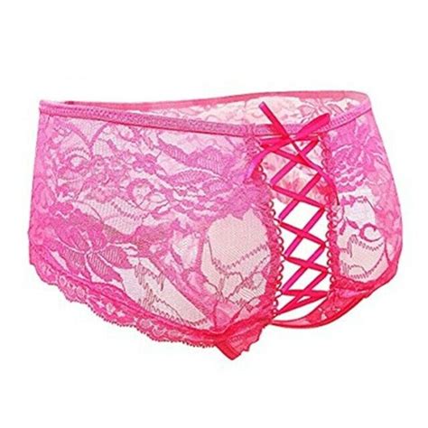 Crotchless Panties Plus Size Xl 6xl Pink French Knickers Open Crotch Underwear