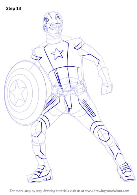 How To Draw Captain America Step By Step At Drawing Tutorials